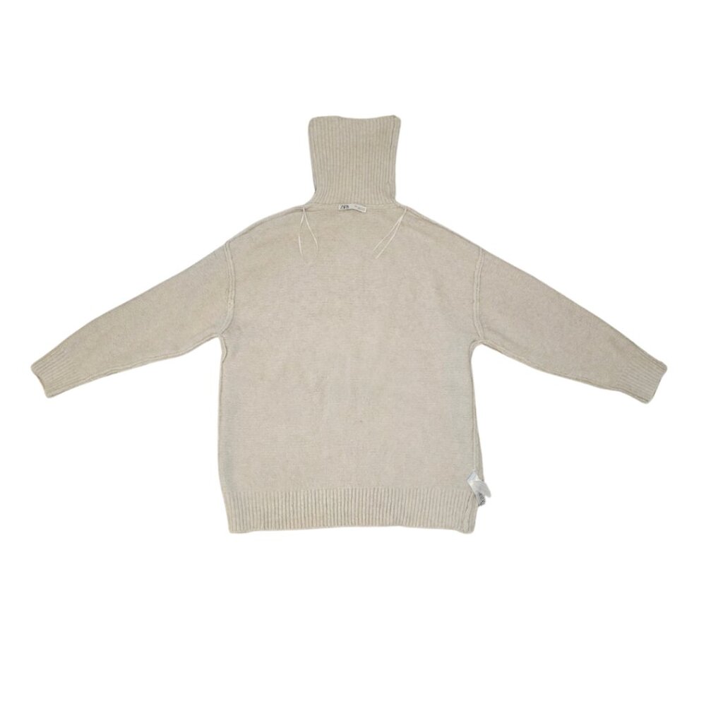 Zara Knit Turtleneck Sweater Women’s S Gray Relaxed Fit - Picture 4 of 8